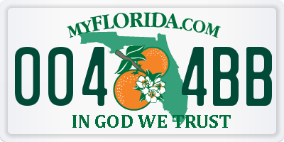 FL license plate 0044BB