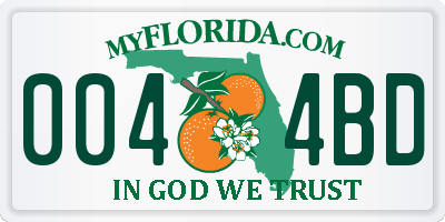FL license plate 0044BD