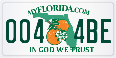 FL license plate 0044BE
