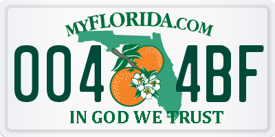 FL license plate 0044BF