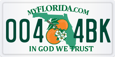 FL license plate 0044BK