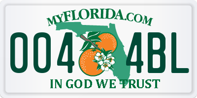 FL license plate 0044BL