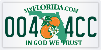 FL license plate 0044CC