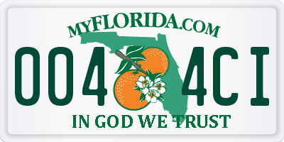 FL license plate 0044CI
