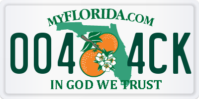FL license plate 0044CK