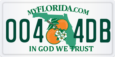 FL license plate 0044DB