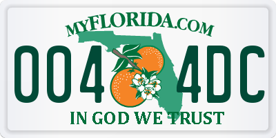 FL license plate 0044DC