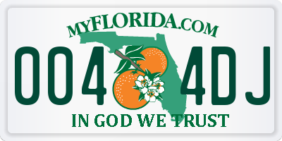 FL license plate 0044DJ
