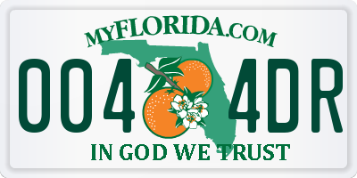 FL license plate 0044DR