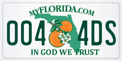 FL license plate 0044DS