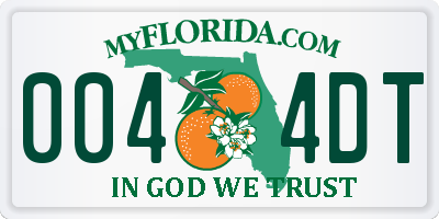 FL license plate 0044DT
