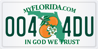 FL license plate 0044DU