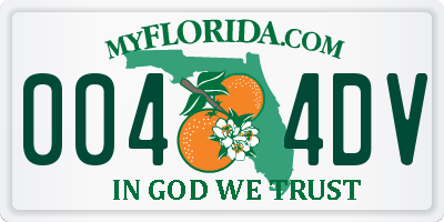 FL license plate 0044DV