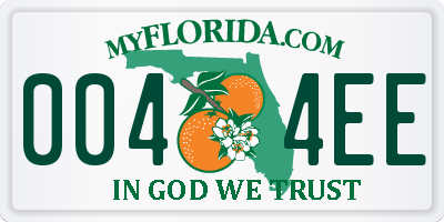 FL license plate 0044EE