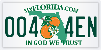 FL license plate 0044EN