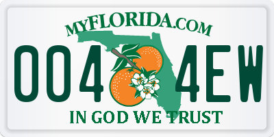 FL license plate 0044EW