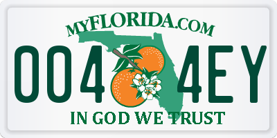 FL license plate 0044EY