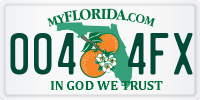 FL license plate 0044FX