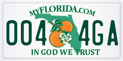 FL license plate 0044GA