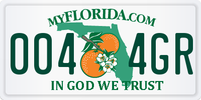 FL license plate 0044GR