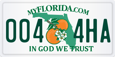 FL license plate 0044HA
