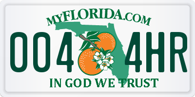 FL license plate 0044HR