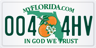 FL license plate 0044HV