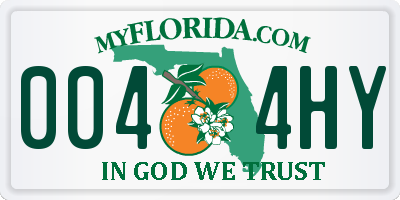 FL license plate 0044HY