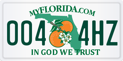 FL license plate 0044HZ