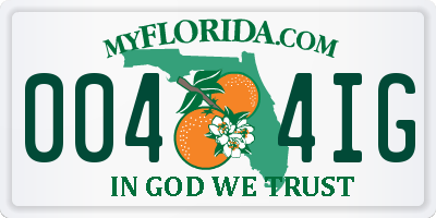 FL license plate 0044IG