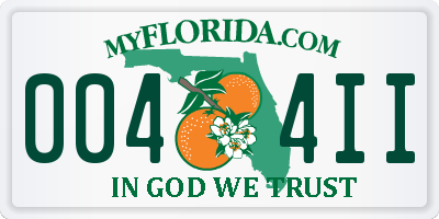 FL license plate 0044II