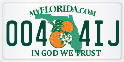 FL license plate 0044IJ