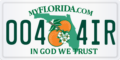 FL license plate 0044IR