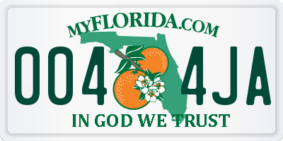 FL license plate 0044JA