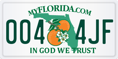 FL license plate 0044JF
