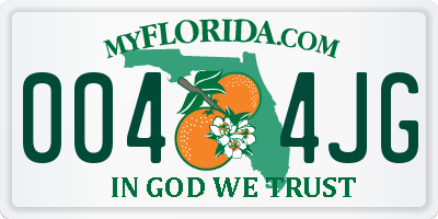 FL license plate 0044JG