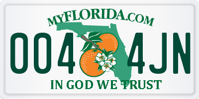 FL license plate 0044JN