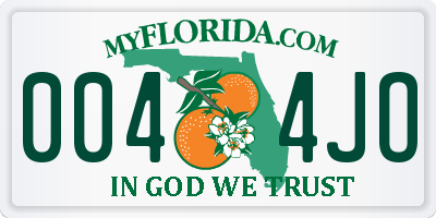 FL license plate 0044JO