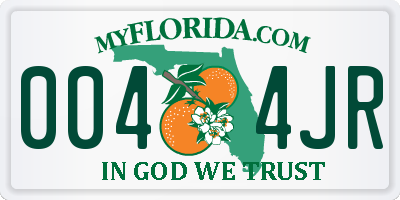 FL license plate 0044JR