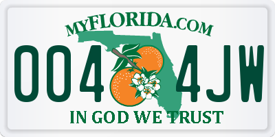 FL license plate 0044JW