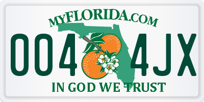 FL license plate 0044JX