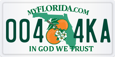 FL license plate 0044KA
