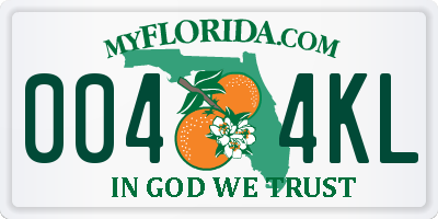 FL license plate 0044KL