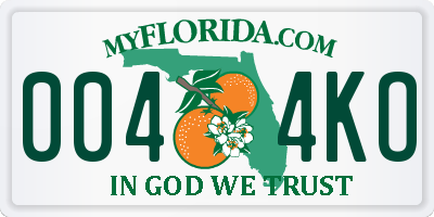 FL license plate 0044KO