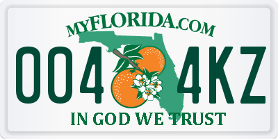 FL license plate 0044KZ