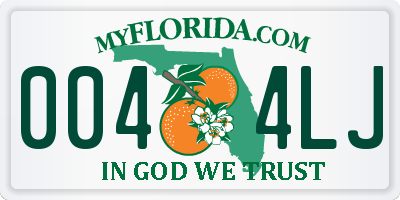 FL license plate 0044LJ