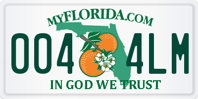 FL license plate 0044LM
