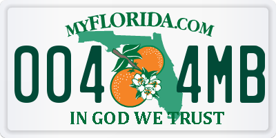 FL license plate 0044MB