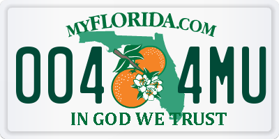 FL license plate 0044MU