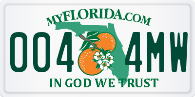 FL license plate 0044MW